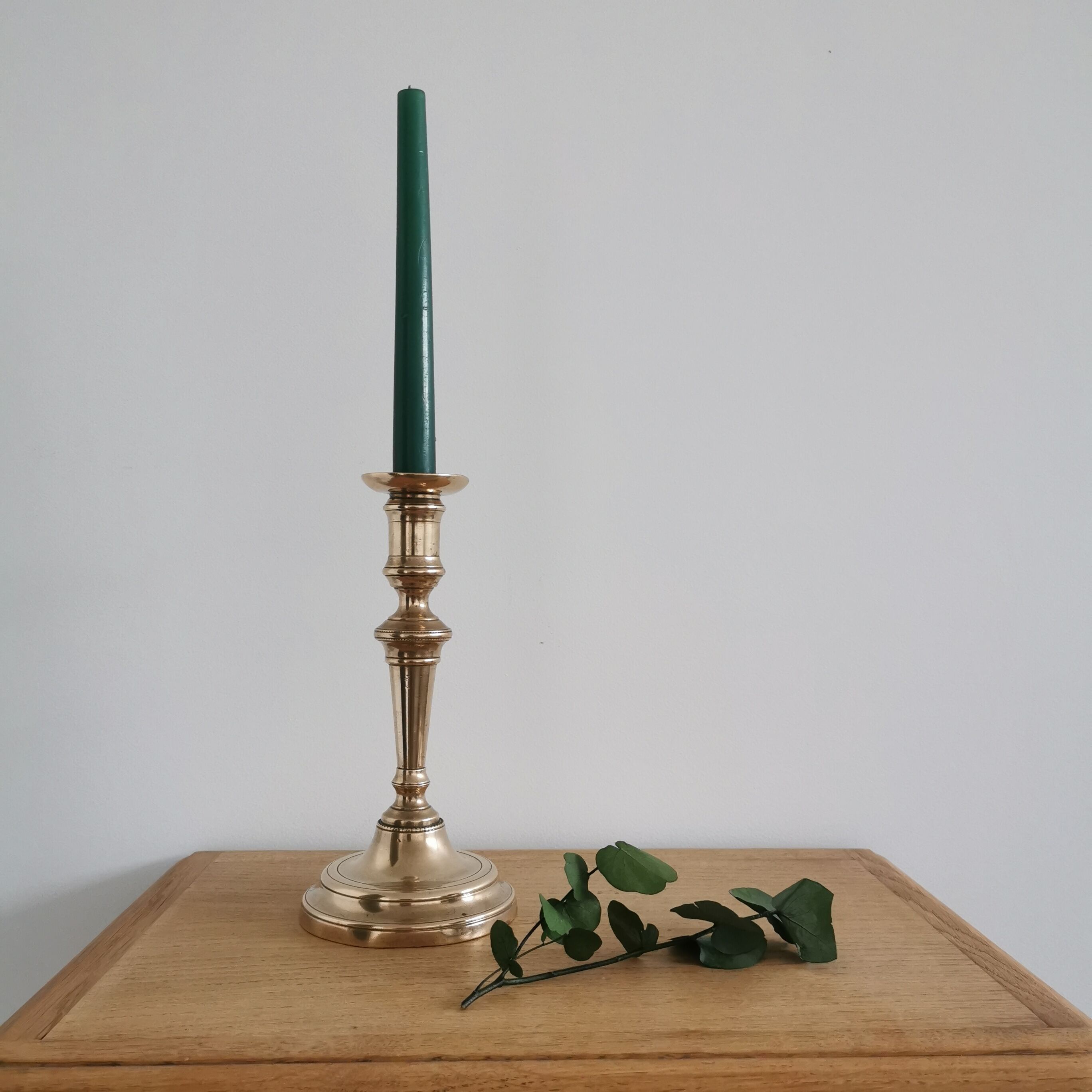 Antique brass candle holder