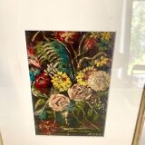 Still life oil under glass