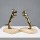 Art Deco Bookends in Copper with Marble Bases, France, 1930s, Set of 2