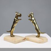 Art Deco Bookends in Copper with Marble Bases, France, 1930s, Set of 2