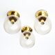 Glashütte Limburg ceiling lights brass and glass Germany 1970 labelled