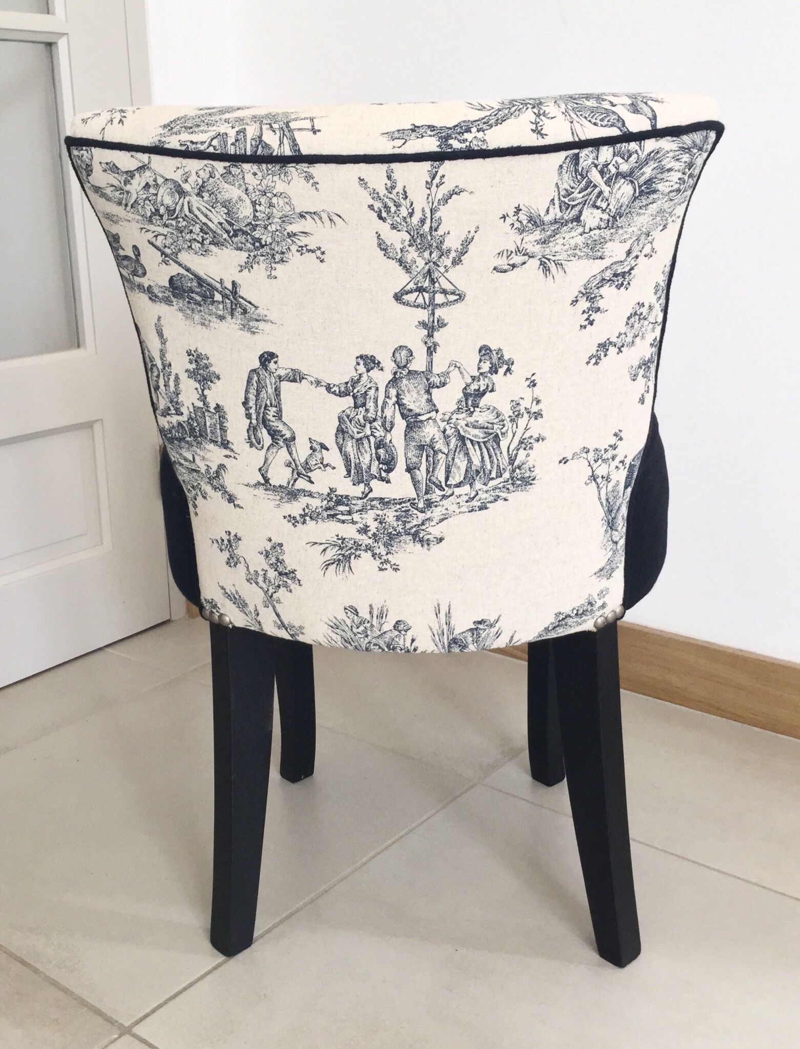 Fully restored old boudoir armchair