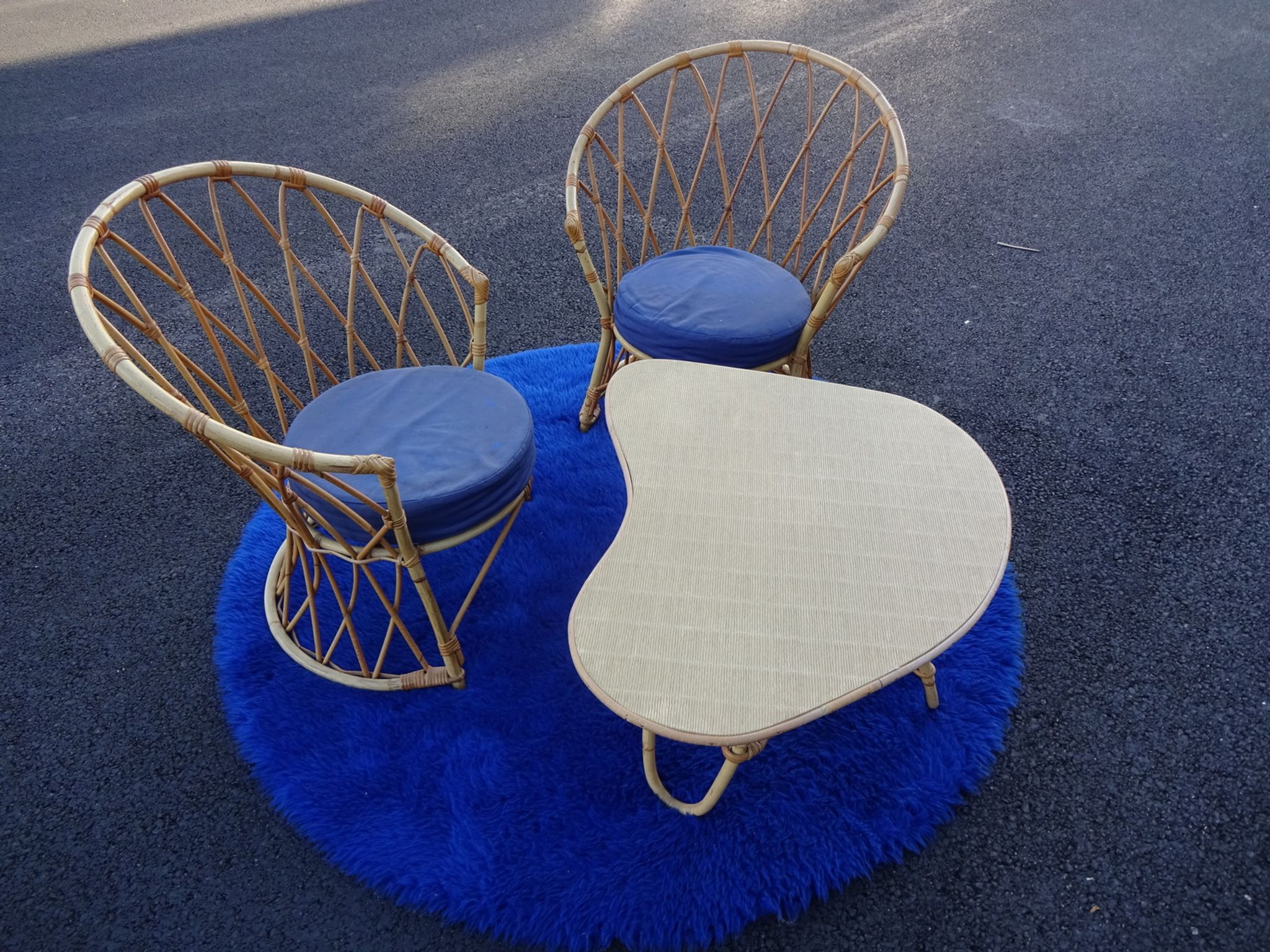 Living room for child rattan set