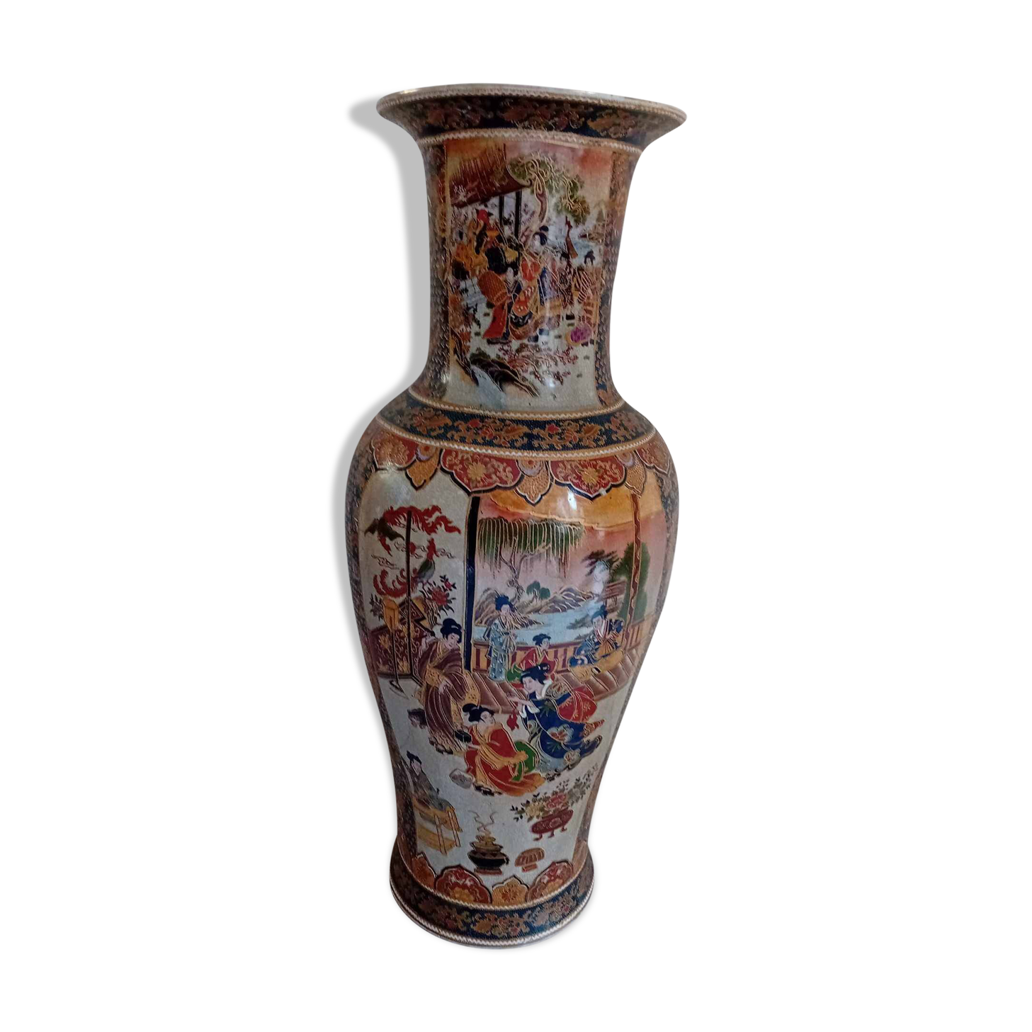 Neck vase Palace Chinese porcelain cartridges