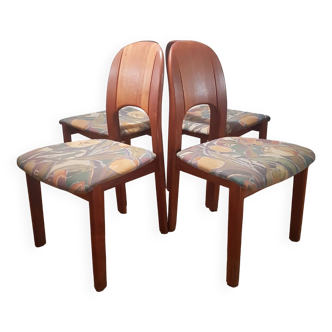 4x chaises à manger danoises par Holstebro 1970