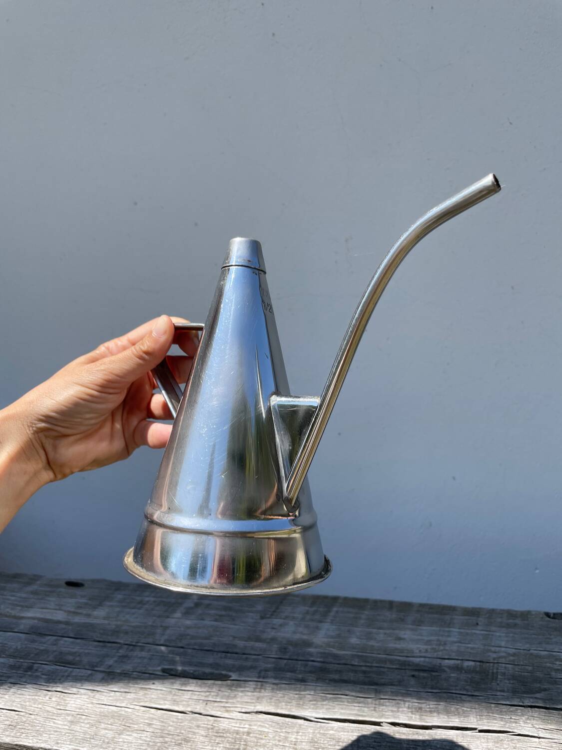 Small stainless steel watering can