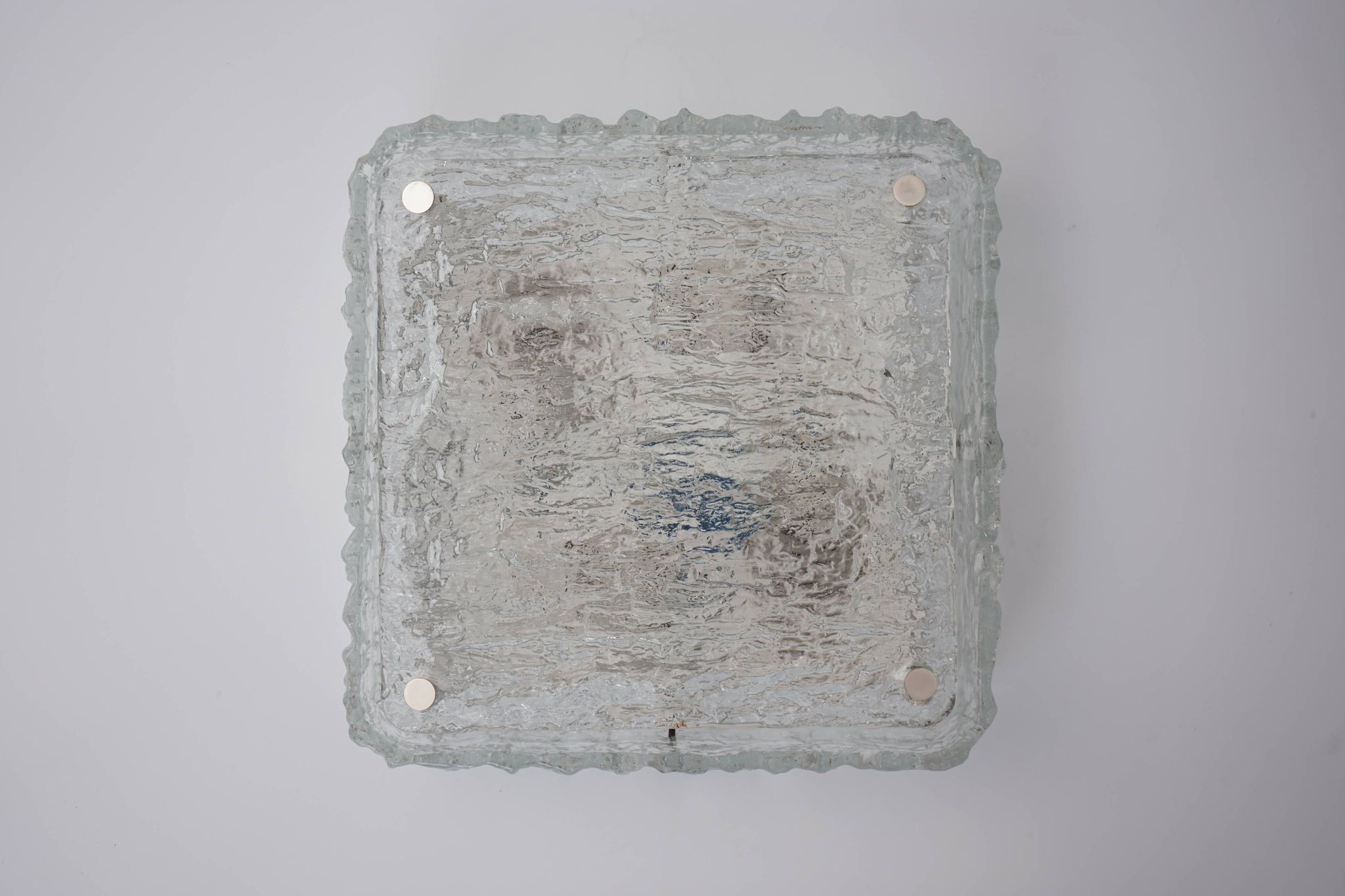 Ice glass ceiling lamp by Kaiser Leuchten 1970s
