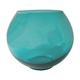 Round blue glass vase