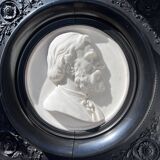 Bas-relief en marbre et ébène sculpté signé Jouffroy, 1873