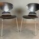 Paire de chaises "fourmi" design Arne Jacobsen, édité par Fritz Hansen circa 1960