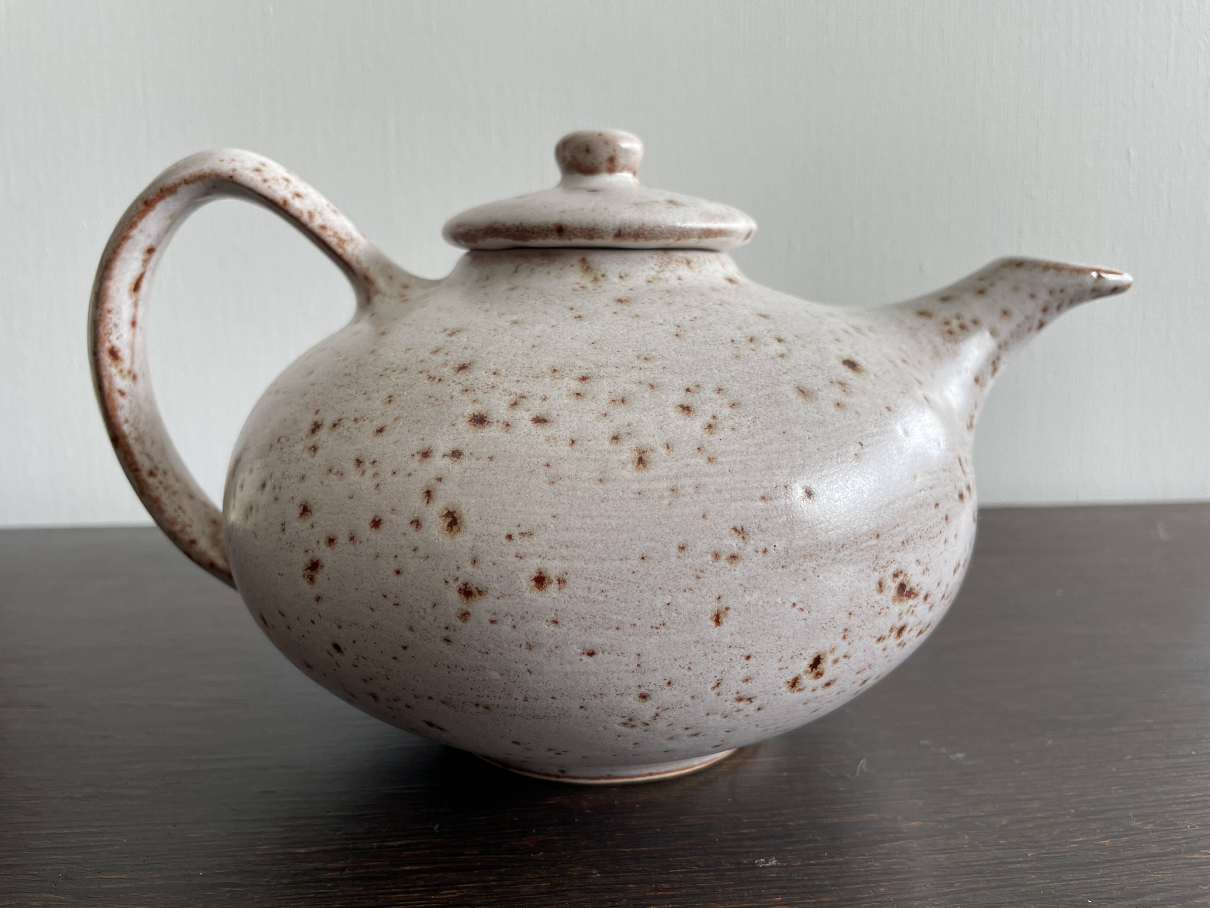 Ceramic teapot, handmade, pyrite stoneware.