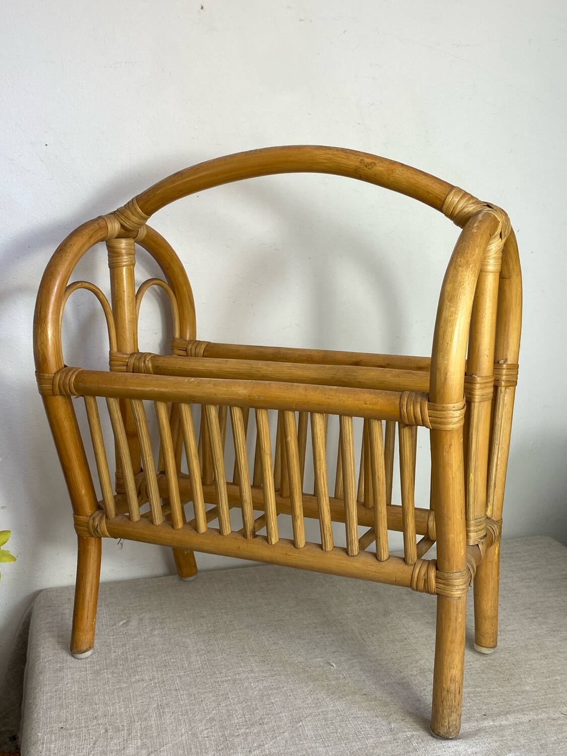 Rattan magazine rack