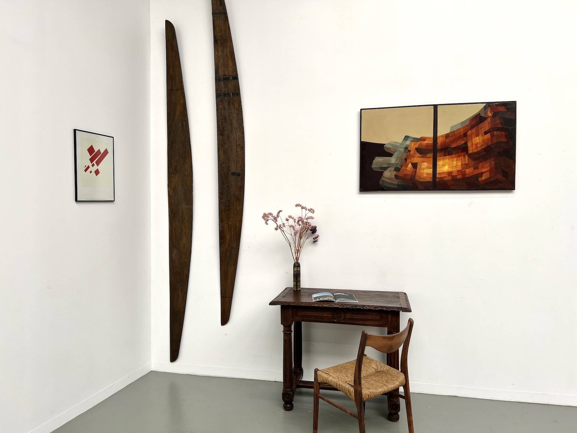 Small carved oak writing table, 19th century