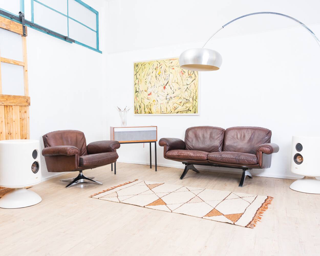 Brown leather 2-seater sofa by De Sede, model DS 31, vintage 1960s.