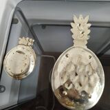 Vintage metal pineapple aperitif set – 1 large + 5 bowls