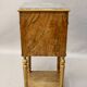 Antique bedside table in marble and wood, 1 drawer.