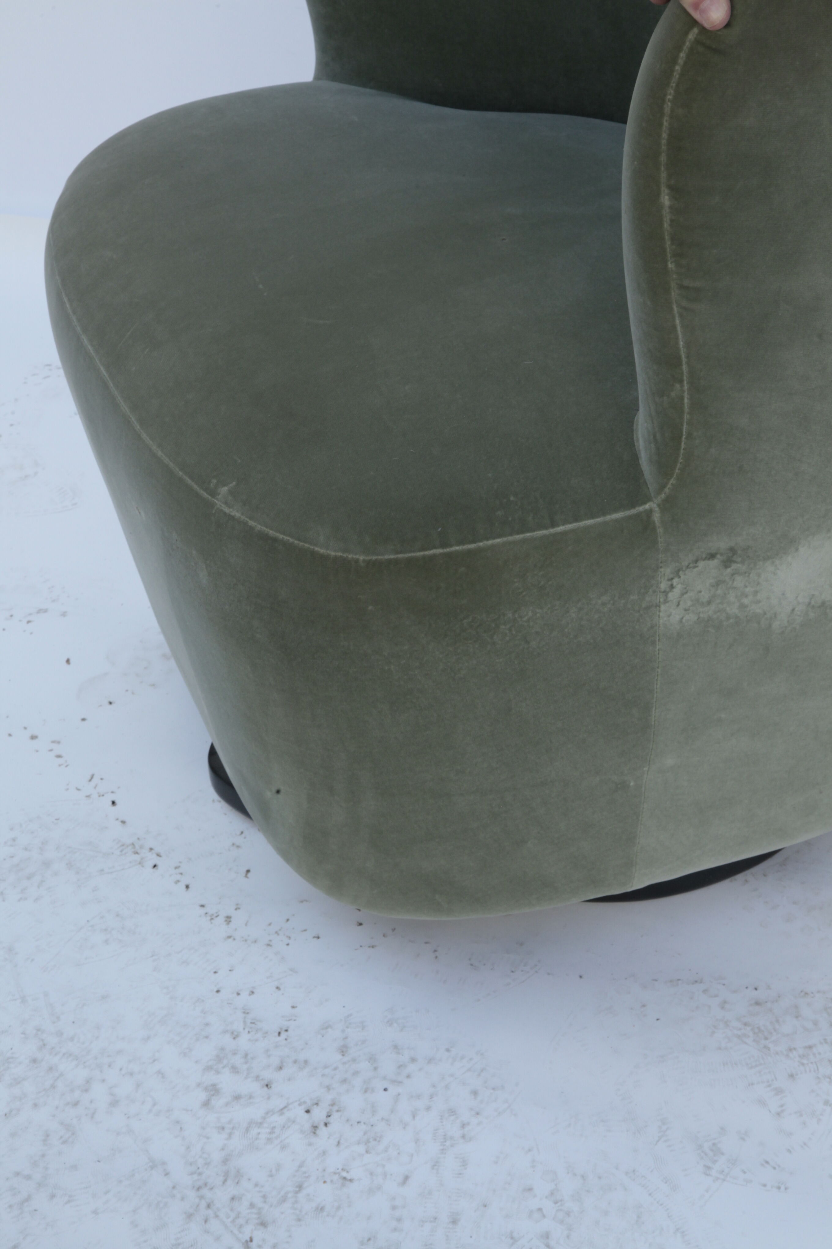 Velvet armchair swivel