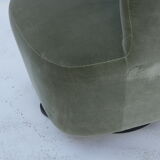 Fauteuil velours pivotant