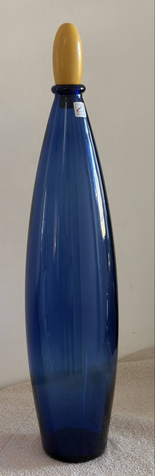 Large Vintage Cobalt Blue Art Glass Carafe by Zwiesel Glas – Mid-Centu