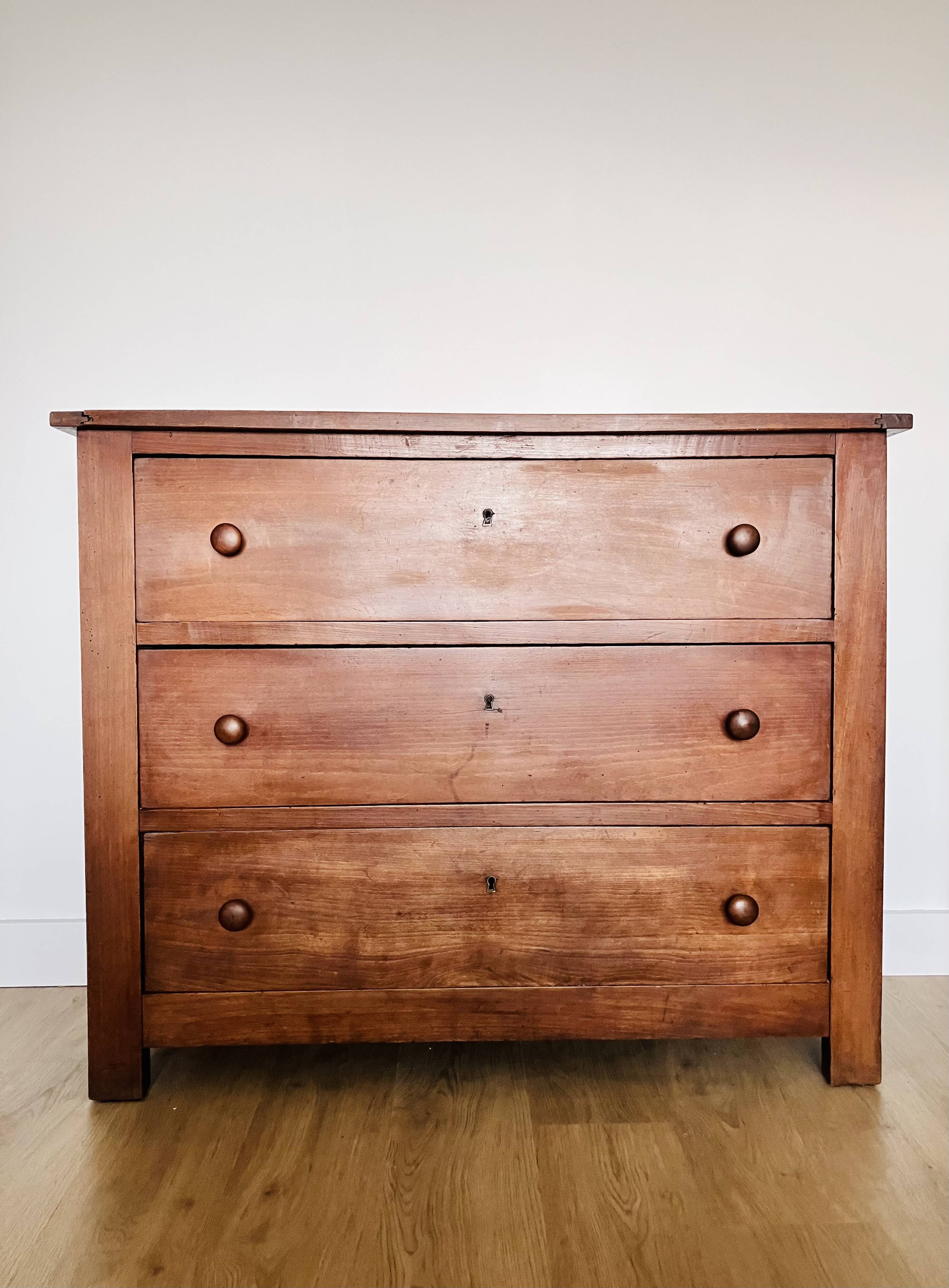 Antique solid wood chest of drawers