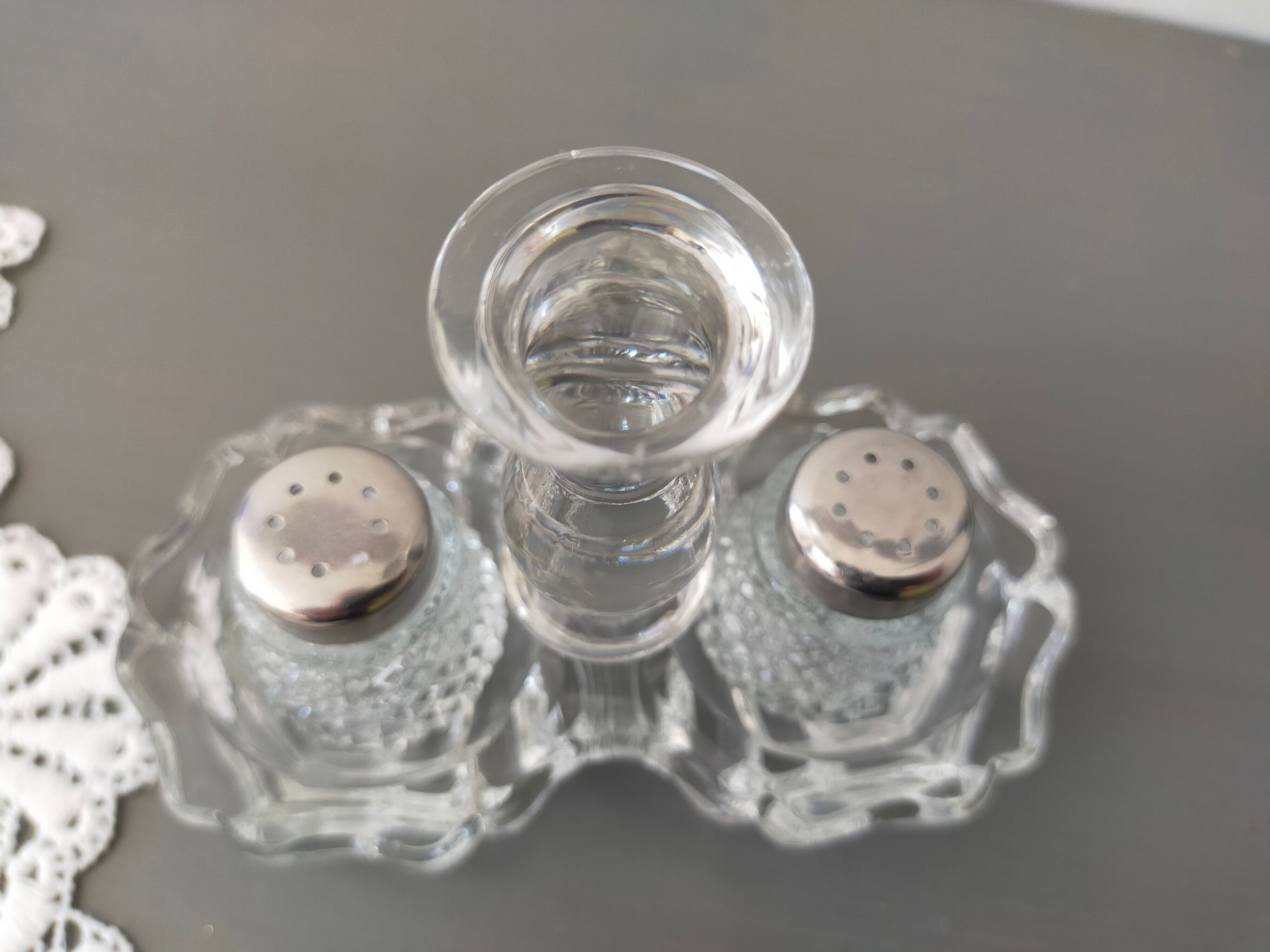 Salt and pepper shaker vintage glass