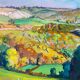 Paysage de vallée et colinnes signé de 1995