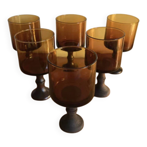 Lot de verres pieds en