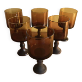 Lot de verres pieds en bois