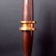 Art deco lamp foot wood copper stylized flowers 1925 design 52cm