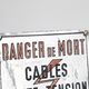 Plaque industrielle d'avertissement Danger de Mort, usine, loft, vintage