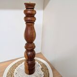 Turned solid wood candlestick