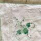 Antique square tablecloth with embroidered appliqué - 107x107 cm - Cotton