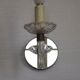 French Vintage Small Mirrored Backplate Wall Sconce Glass Arm & Bobeche