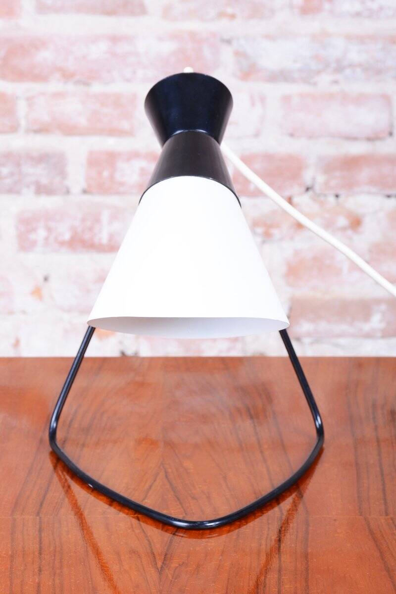 Mid-Century Czech Table Lamp in Metal attributed to J. Hůrka for Napako, 1950s