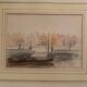 Jean Jacques GRUNENWALD (1911 - 1982) - Watercolor - Barge in Town