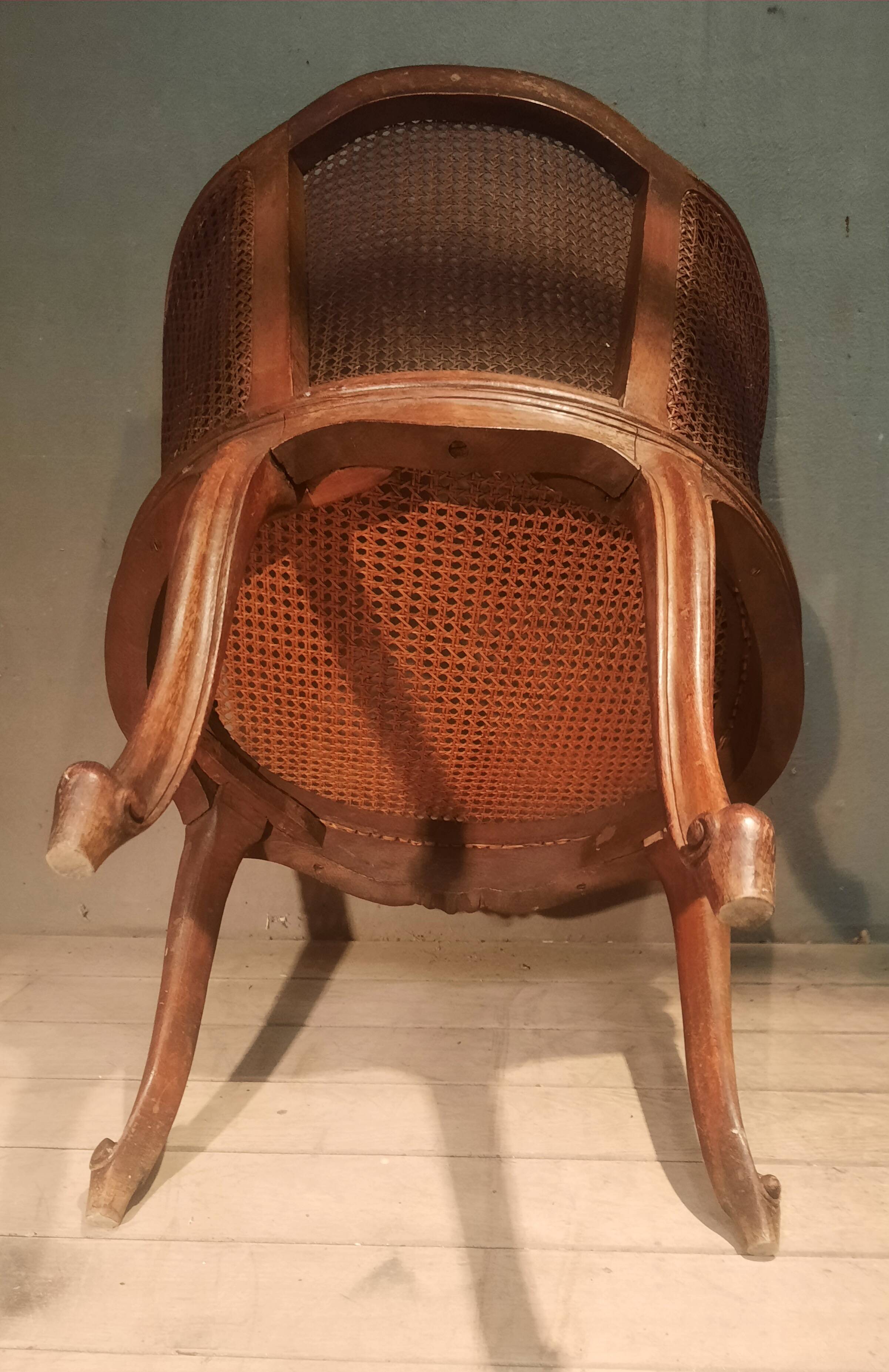 Fauteuil de burreau canné style Louis XV
