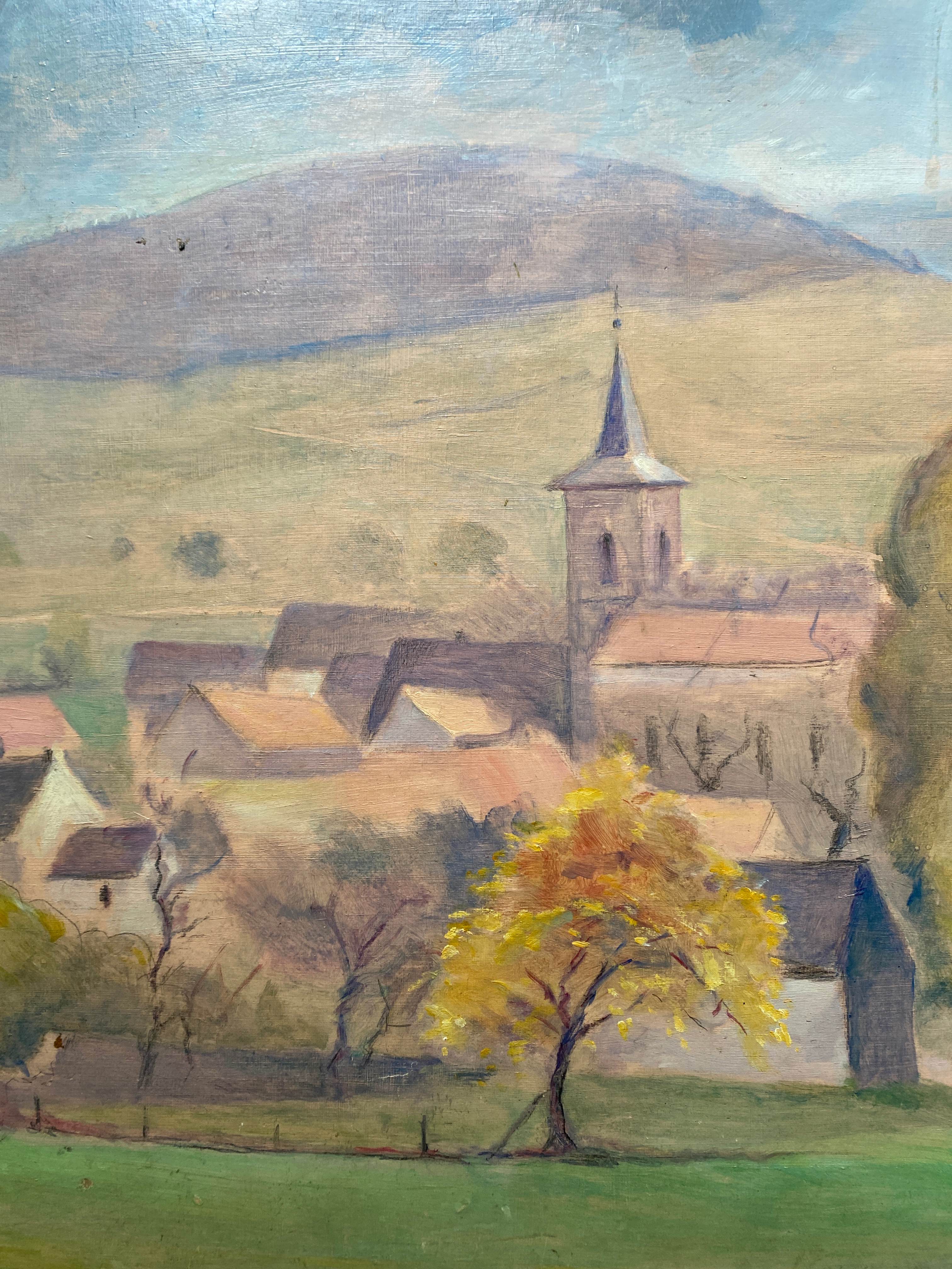 HSP painting "Autumn mist at Chamboeuf" (42) by Auguste Mallard (1895-1965)