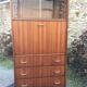 Vintage teak secretary with 3 drawers