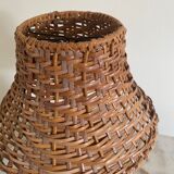Lamp wood, wicker, fabric cable 175 cm