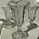 6 vintage ice cream cups with stylized foliage motifs