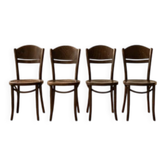 Set of 4 TON wooden dining chairs, 20th century, Czechoslovak, 90 × 46 cm
