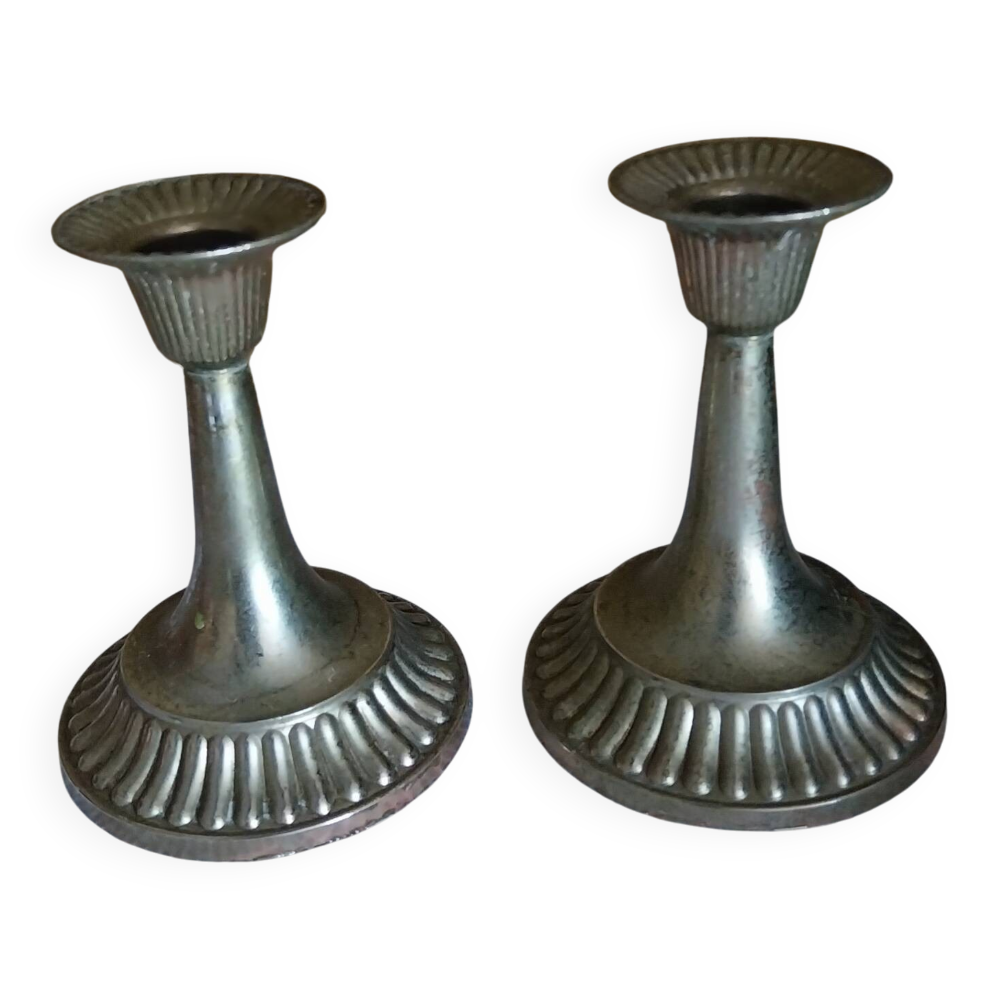 Antique brass candlesticks