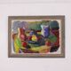 Original mid-century Swedish oil on canvas – “Kubisk Jug and Fruit” by Bror Göransson – vintage & framed – 75 × 58 cm (29.5" × 22.8")