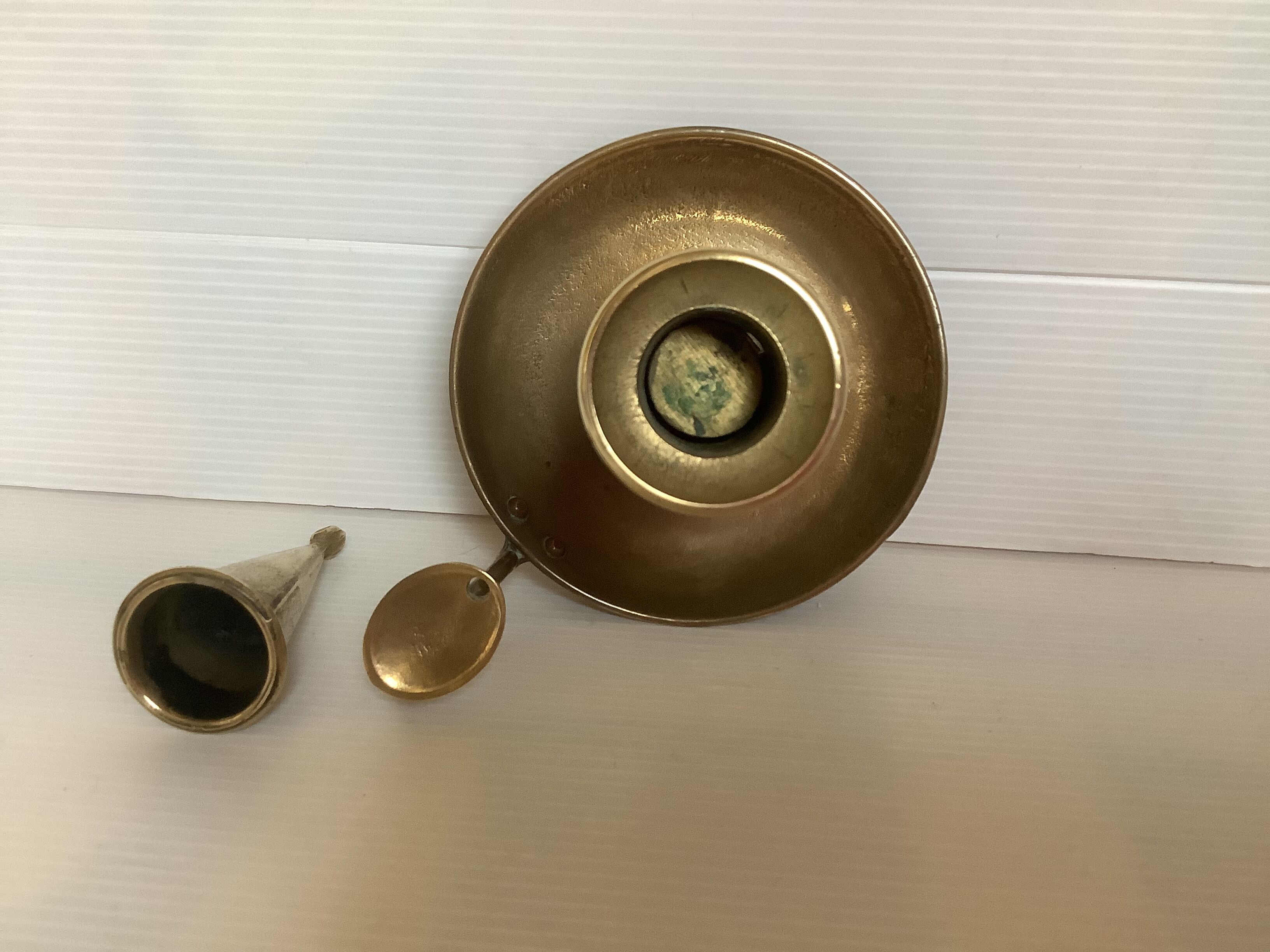 Brass cellar rat candle holder with its fly