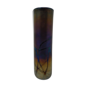 Vase en verre irisé