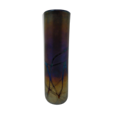 Vase en verre irisé