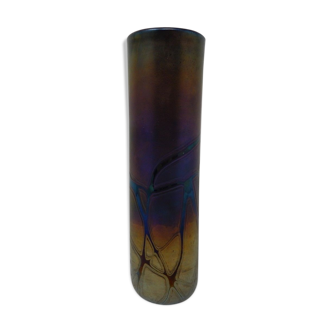 Iridescent glass vase