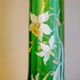 Vase with daffodils in blown glass, enameled, gilded, Legras Montjoye workshops, art nouveau