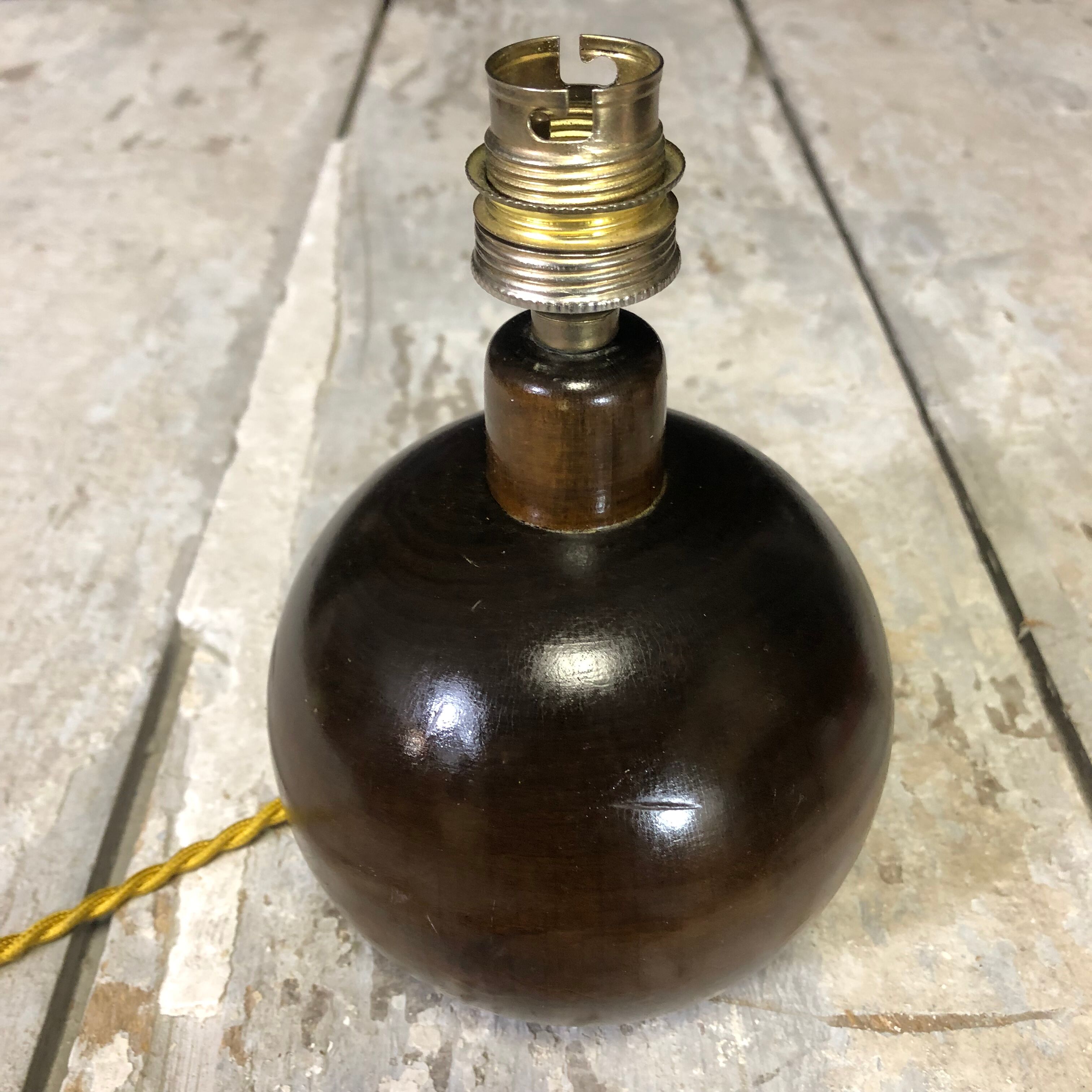 Old wooden ball lamp foot