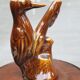 Vase soliflore pic-vert glazed brown earthenware